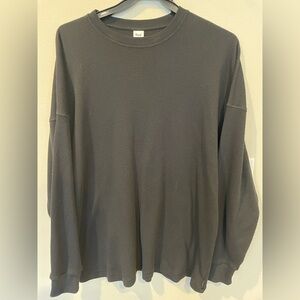 Aritzia TNA Waffle Scoop Neck Sweater Women’s Size 1X EUC Black